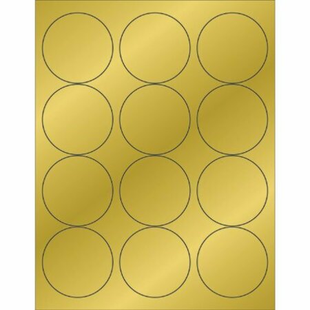 BSC PREFERRED 2-1/2'' Gold Foil Circle Laser Labels, 1200PK S-10431GOLD